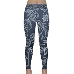 Internet Planets Drinks Computers Classic Yoga Leggings by Wegoenart