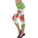 Watermelon Juice Auglis Clip Art Watermelon Lightweight Velour Capri Leggings  View3