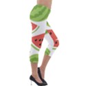 Watermelon Juice Auglis Clip Art Watermelon Lightweight Velour Capri Leggings  View4