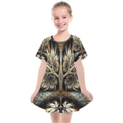 Roots Abstract Sectors Layers Colors Kids  Smock Dress by Vaneshart