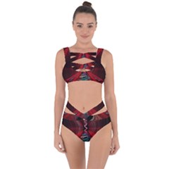 Patterns Red Abstract Bandaged Up Bikini Set  by Vaneshart