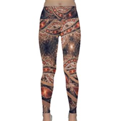 Fractal Patterns Abstract Dark Lightweight Velour Classic Yoga Leggings by Vaneshart