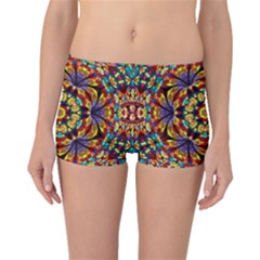 Geometric Pattern Kaleidoscope Art Mirror Image Mosaic Boyleg Bikini Bottoms by Vaneshart