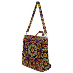 Geometric Pattern Kaleidoscope Art Mirror Image Mosaic Crossbody Backpack by Vaneshart