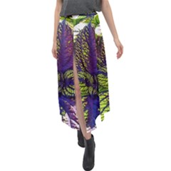 Dark Coleus Velour Split Maxi Skirt by Riverwoman