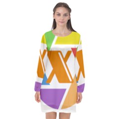 Xcoin Logo 200x200 Long Sleeve Chiffon Shift Dress  by Ipsum