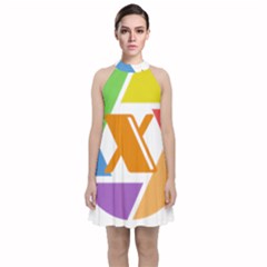 Xcoin Logo 200x200 Velvet Halter Neckline Dress  by Ipsum