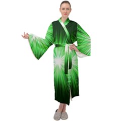 Green Blast Background Maxi Velour Kimono by Mariart