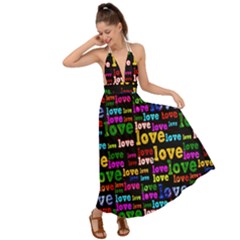 Love 3 Backless Maxi Beach Dress by ArtworkByPatrick