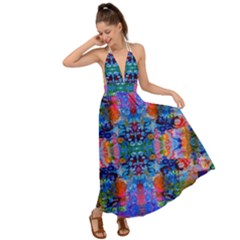 Abstract 17 Backless Maxi Beach Dress by ArtworkByPatrick