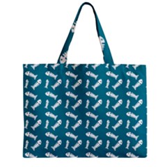 Fish Teal Blue Pattern Zipper Mini Tote Bag by snowwhitegirl