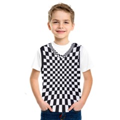 Illusion Checkerboard Black And White Pattern Kids  Sportswear by Vaneshart