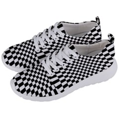 Illusion Checkerboard Black And White Pattern Men s Lightweight Sports Shoes by Vaneshart