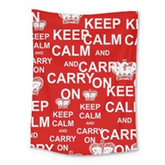 Keep Calm And Carry On Medium Tapestry by Vaneshart