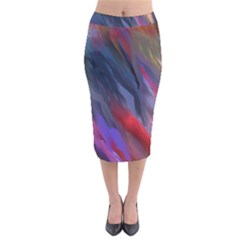 Abstract Paint Painting Watercolor Velvet Midi Pencil Skirt by Vaneshart