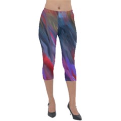 Abstract Paint Painting Watercolor Lightweight Velour Capri Leggings  by Vaneshart