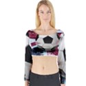 Soccer Ball With Great Britain Flag Long Sleeve Crop Top View1