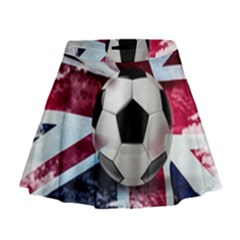 Soccer Ball With Great Britain Flag Mini Flare Skirt by Vaneshart