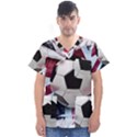 Soccer Ball With Great Britain Flag Men s V-Neck Scrub Top View1