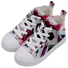 Soccer Ball With Great Britain Flag Kids  Mid-top Canvas Sneakers by Vaneshart