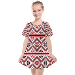 Folklore Ethnic Pattern Background Kids  Smock Dress by Vaneshart