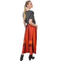 Orange Seamless Bamboo Background Velour Split Maxi Skirt View2