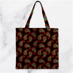 Seamless Paisley Pattern Zipper Grocery Tote Bag by Vaneshart