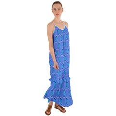 Surfer Pattern Cami Maxi Ruffle Chiffon Dress by bloomingvinedesign