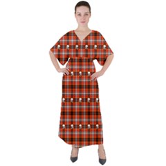 Plaid 857955 960 720 V-neck Boho Style Maxi Dress by vintage2030