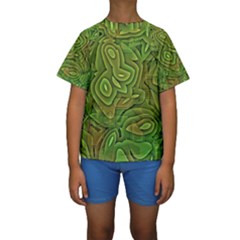 Background Abstract Green Kids  Short Sleeve Swimwear by Vaneshart