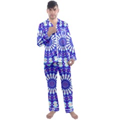 Pattern Background Color Men s Satin Pajamas Long Pants Set by Vaneshart