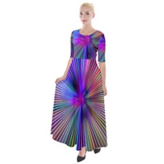 Rays Colorful Laser Ray Light Half Sleeves Maxi Dress by Bajindul