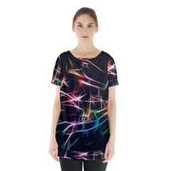 Lights Star Sky Graphic Night Skirt Hem Sports Top by HermanTelo