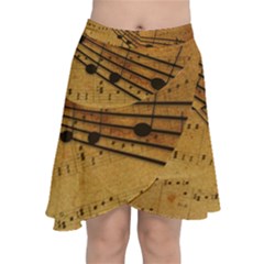 Background Music Chiffon Wrap Front Skirt by Mariart