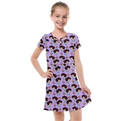 Redhead Girl Pattern Lilac Kids  Cross Web Dress by snowwhitegirl