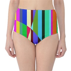 Stripes Interrupted Classic High-waist Bikini Bottoms by bloomingvinedesign