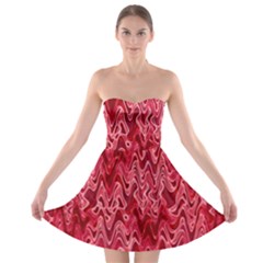 Background Abstract Surface Red Strapless Bra Top Dress by Wegoenart