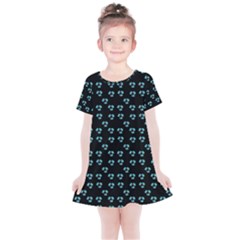 Aqua Pansies Kids  Simple Cotton Dress by snowwhitegirl