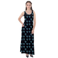 Aqua Pansies Sleeveless Velour Maxi Dress by snowwhitegirl