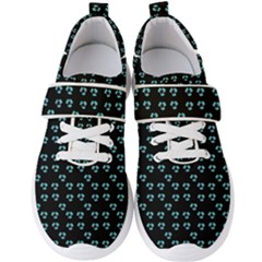 Aqua Pansies Men s Velcro Strap Shoes by snowwhitegirl