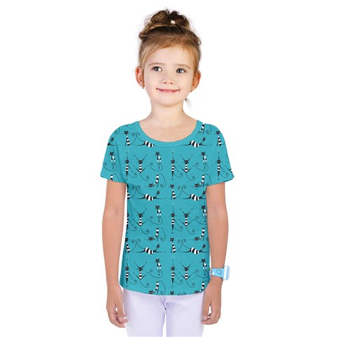 Thecatspj Turquoise Kids  One Piece Tee by itsablingthingshop