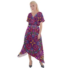 Kaleidoscope  Cross Front Sharkbite Hem Maxi Dress by Sobalvarro