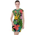 Tropical Greens Drawstring Hooded Dress View1