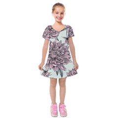 Flowers Kids  Short Sleeve Velvet Dress by Sobalvarro