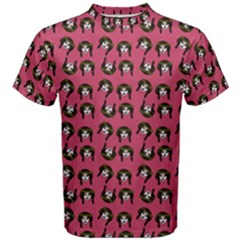 Retro Girl Daisy Chain Pattern Pink Men s Cotton Tee by snowwhitegirl