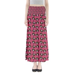 Retro Girl Daisy Chain Pattern Pink Full Length Maxi Skirt by snowwhitegirl