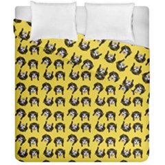 Retro Girl Daisy Chain Pattern Yellow Duvet Cover Double Side (california King Size) by snowwhitegirl