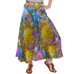 Apo Flower Power Satin Palazzo Pants by WolfepawFractals