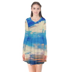 Skydiving 1 1 Long Sleeve V-neck Flare Dress by bestdesignintheworld