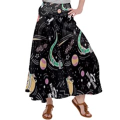 Animals Galaxy Space Satin Palazzo Pants by Vaneshart